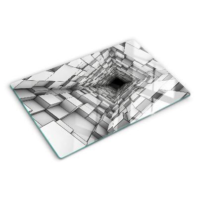 Planche à découper en verre Labyrinthe cubique 3D