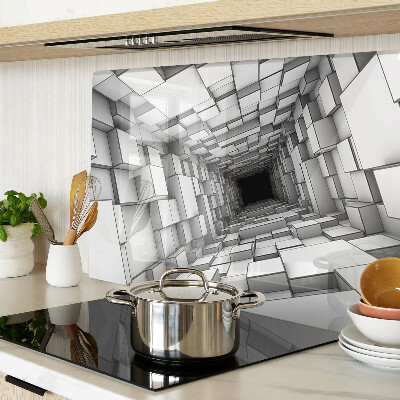 Planche à découper en verre Labyrinthe cubique 3D