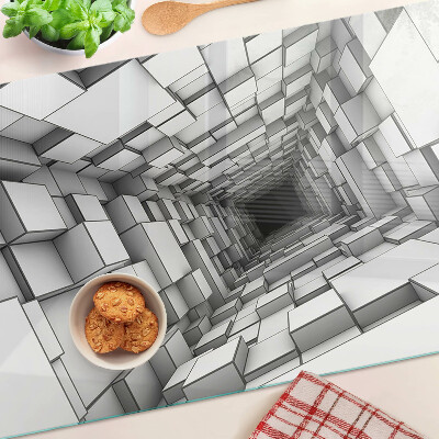 Planche à découper en verre Labyrinthe cubique 3D