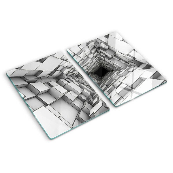 Planche à découper en verre Labyrinthe cubique 3D