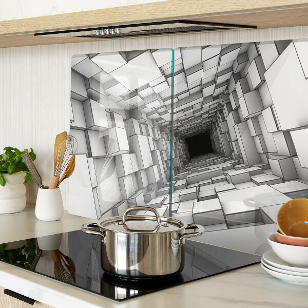Planche à découper en verre Labyrinthe cubique 3D