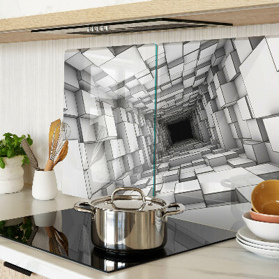 Planche à découper en verre Labyrinthe cubique 3D
