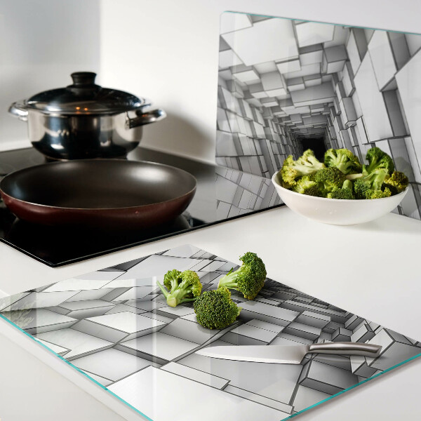 Planche à découper en verre Labyrinthe cubique 3D