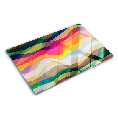 Planche à découper verre Ondes de couleurs abstraites