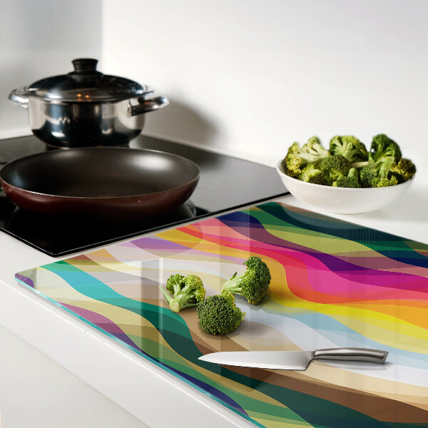 Planche à découper verre Ondes de couleurs abstraites