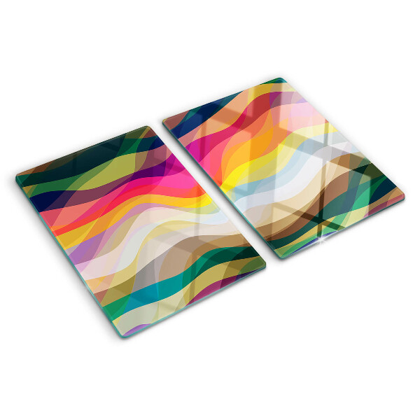 Planche à découper verre Ondes de couleurs abstraites
