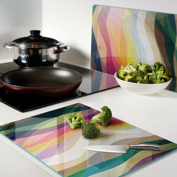 Planche à découper verre Ondes de couleurs abstraites