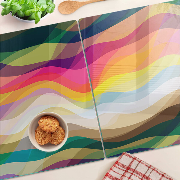 Planche à découper verre Ondes de couleurs abstraites