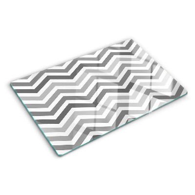 Planche à découper verre Zigzags dans des tons de gris