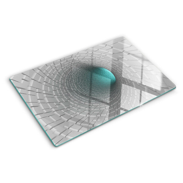 Planche à découper en verre Tunnel 3D avec effet de profondeur