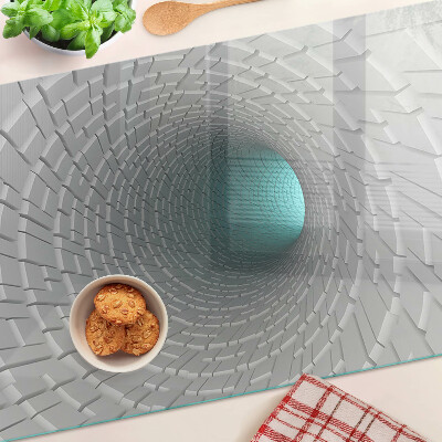 Planche à découper en verre Tunnel 3D avec effet de profondeur