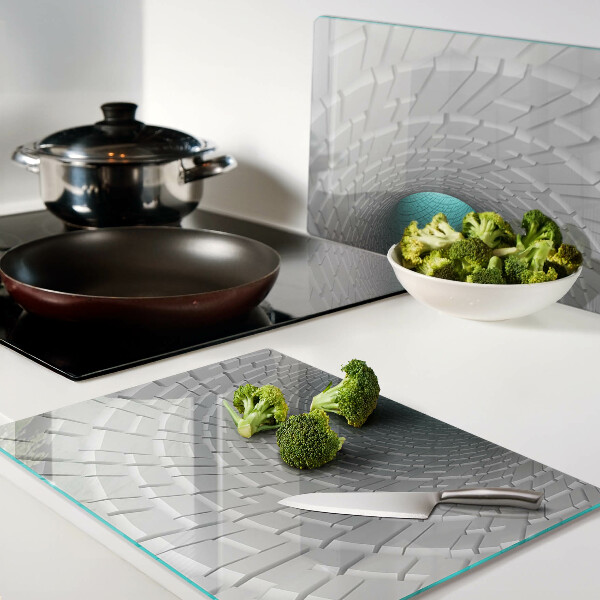 Planche à découper en verre Tunnel 3D avec effet de profondeur