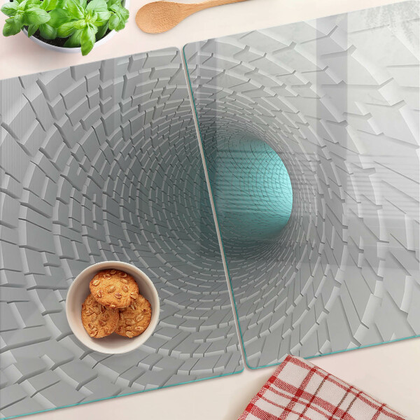 Planche à découper en verre Tunnel 3D avec effet de profondeur