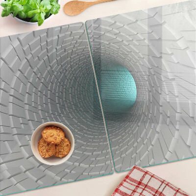 Planche à découper en verre Tunnel 3D avec effet de profondeur