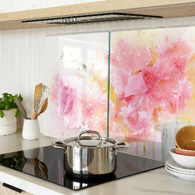 Planche à découper verre Aquarelles florales aux couleurs pastel