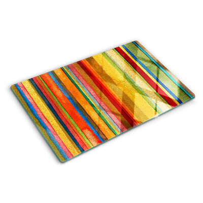 Planche à découper en verre Rayures abstraites colorées