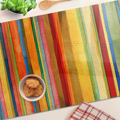 Planche à découper en verre Rayures abstraites colorées