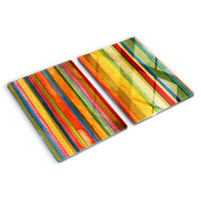 Planche à découper en verre Rayures abstraites colorées