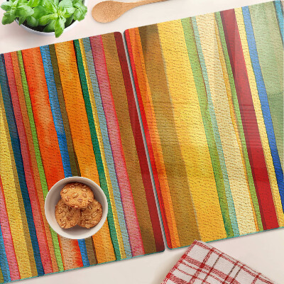 Planche à découper en verre Rayures abstraites colorées