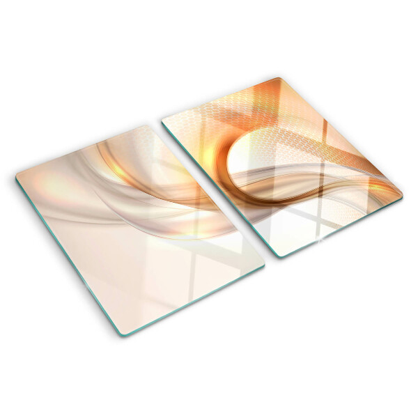 Planche à découper verre Ondes lumineuses aux nuances d'or