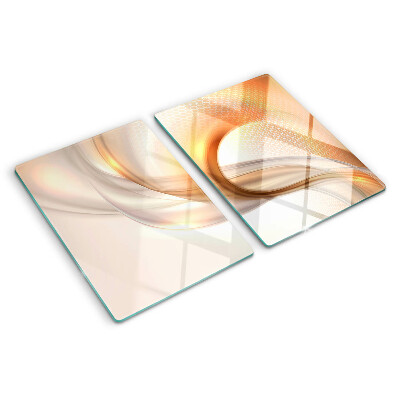 Planche à découper verre Ondes lumineuses aux nuances d'or