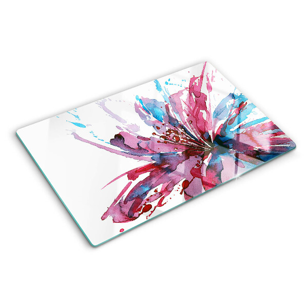 Planche à découper en verre Aquarelles florales aux couleurs intenses