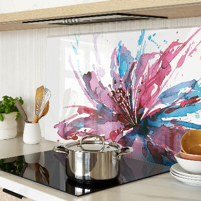 Planche à découper en verre Aquarelles florales aux couleurs intenses