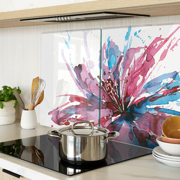 Planche à découper en verre Aquarelles florales aux couleurs intenses