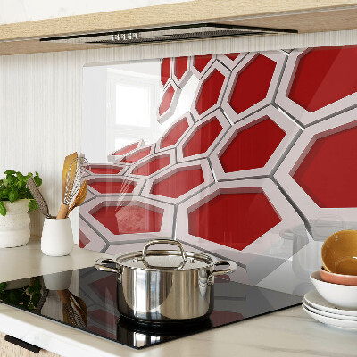 Planche à découper verre Motif hexagonal dans les tons de rouge