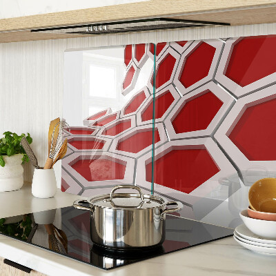 Planche à découper verre Motif hexagonal dans les tons de rouge