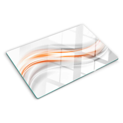 Planche à découper verre Des vagues dans les tons orange et gris