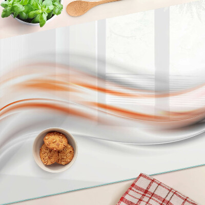 Planche à découper verre Des vagues dans les tons orange et gris