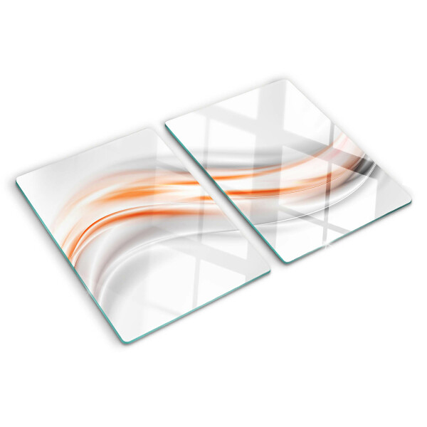 Planche à découper verre Des vagues dans les tons orange et gris