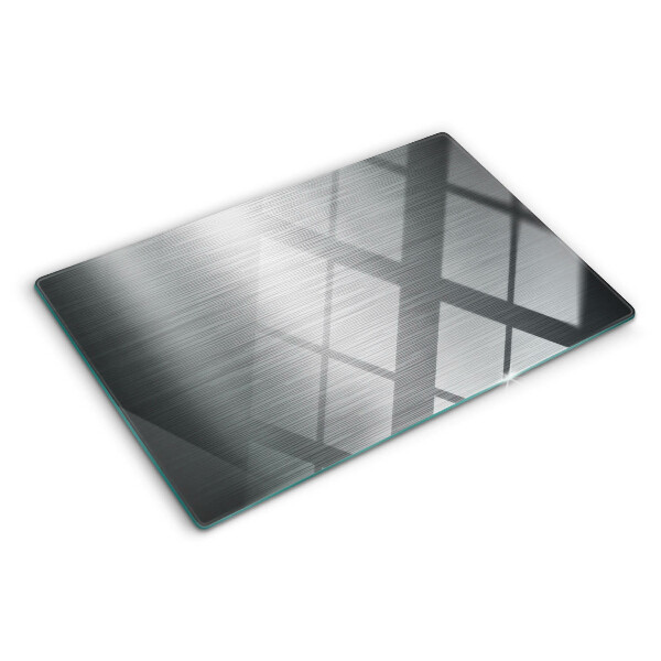 Planche à découper en verre Effet métallisé en acier brossé