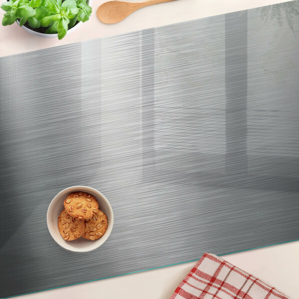 Planche à découper en verre Effet métallisé en acier brossé