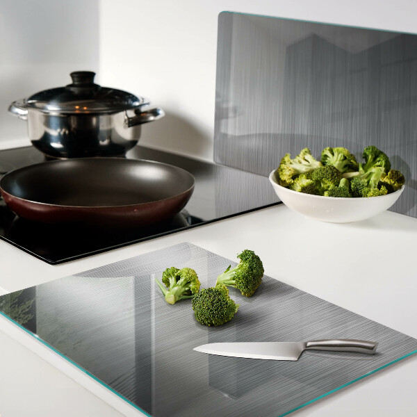 Planche à découper en verre Effet métallisé en acier brossé
