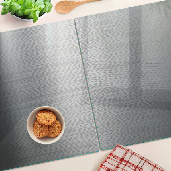 Planche à découper en verre Effet métallisé en acier brossé
