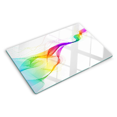 Planche à découper verre Vagues de couleurs arc-en-ciel