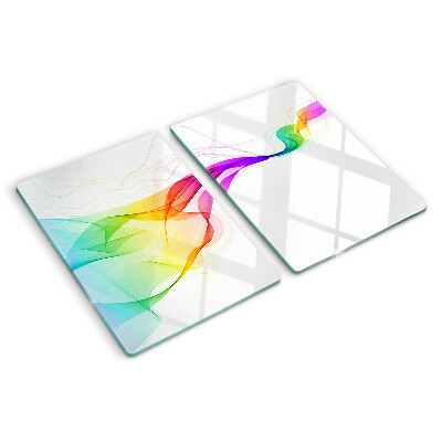 Planche à découper verre Vagues de couleurs arc-en-ciel