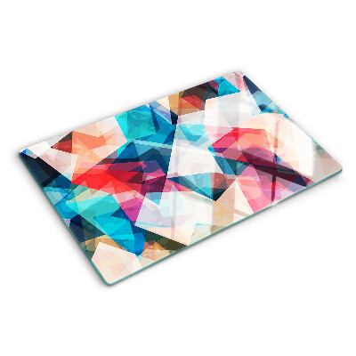 Planche à découper verre Géométries abstraites aux couleurs pastel