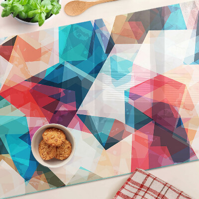 Planche à découper verre Géométries abstraites aux couleurs pastel