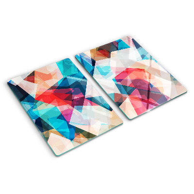 Planche à découper verre Géométries abstraites aux couleurs pastel
