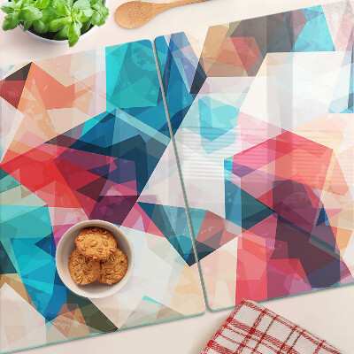 Planche à découper verre Géométries abstraites aux couleurs pastel
