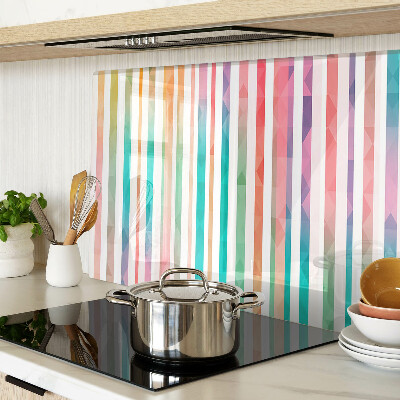 Planche à découper verre Rayures colorées aux nuances de l'arc-en-ciel
