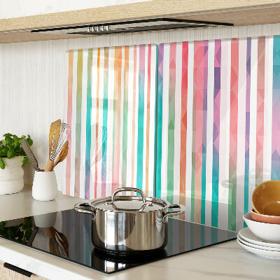 Planche à découper verre Rayures colorées aux nuances de l'arc-en-ciel