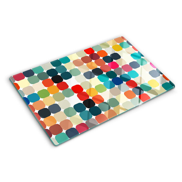 Planche à découper verre Cercles colorés dans une grille
