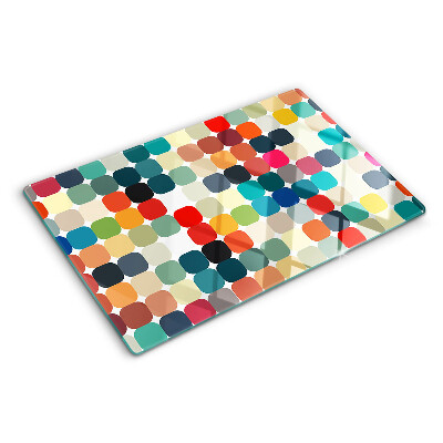 Planche à découper verre Cercles colorés dans une grille