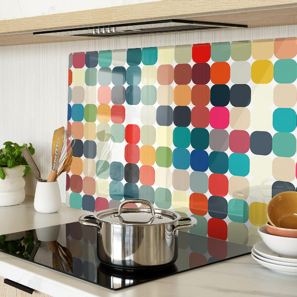Planche à découper verre Cercles colorés dans une grille