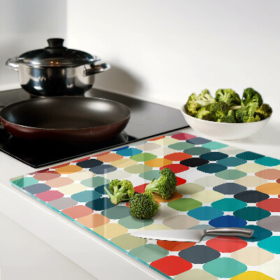 Planche à découper verre Cercles colorés dans une grille