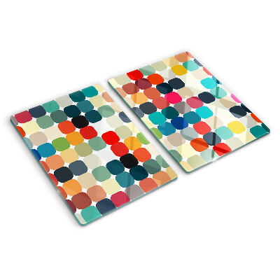 Planche à découper verre Cercles colorés dans une grille